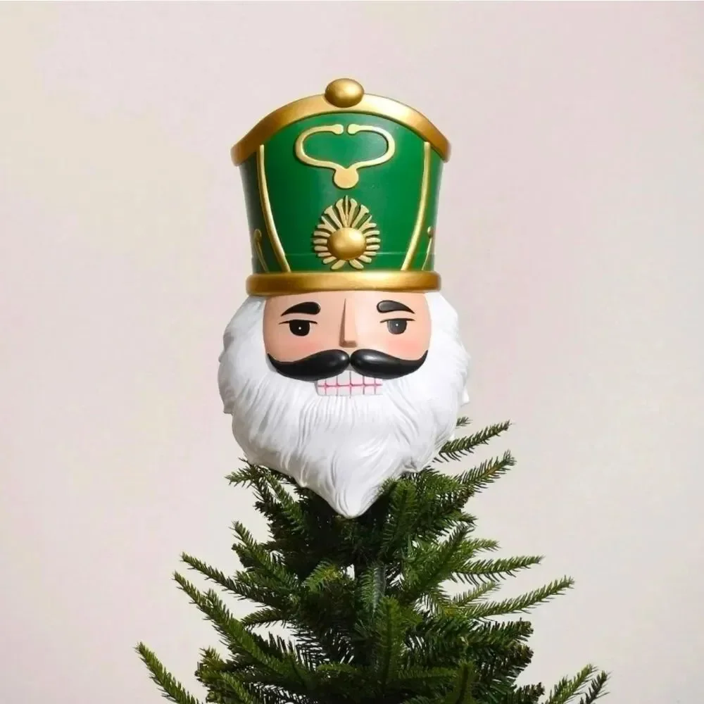 Holiday Time Lighted Blow Mold Nutcracker Tree Topper Battery Christmas Decor